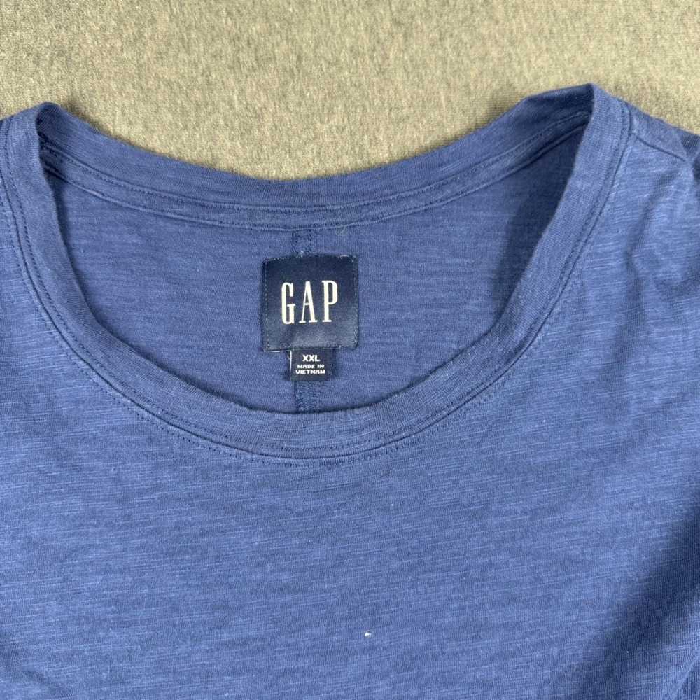 Gap Mens Blue Slub Knit Cotton Short Sleeve T-Shirt XXL QLT55115